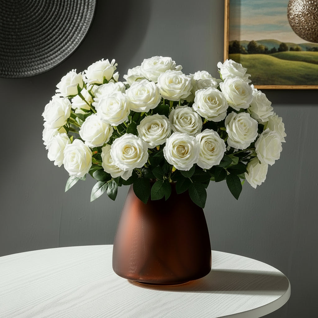Nordic Light Luxury Home Decor Frosted Glass Vase Living Room Decoration Table Flowers Hydroponic Vase Terrarium Decor