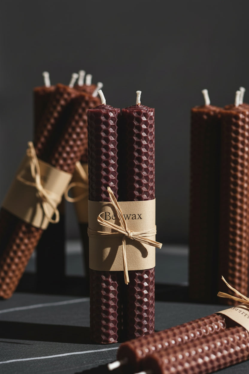 Honeycomb Candle Long Rod Candle Beeswax Cylinder Candle 2.2X20Cm