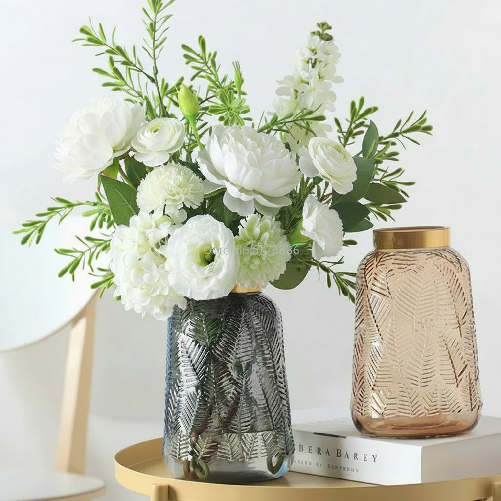 Flower Vase Home Decoration Vase for Flower Glass Vase Home Decoration Accessories Modern Wedding Gold Vase Transparent Tabletop