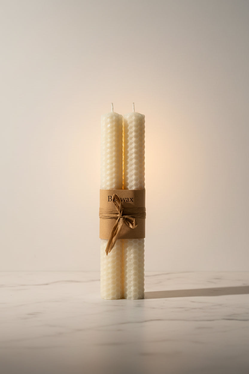 Honeycomb Candle Long Rod Candle Beeswax Cylinder Candle 2.2X20Cm