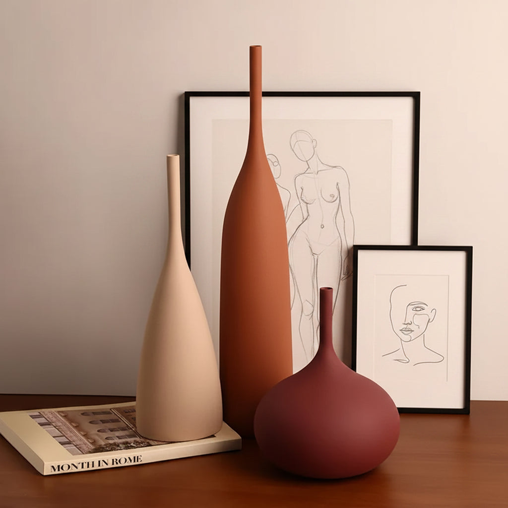 Nordic Minimalist Morandi Vase Vintage Brushed Texture Ceramic Vase Vintage Brushed Texture Ceramic Vase Home Decoration