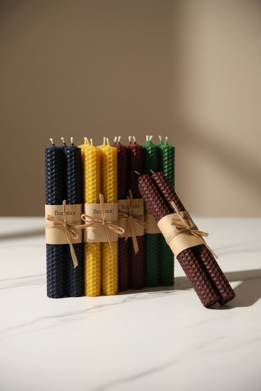 Honeycomb Candle Long Rod Candle Beeswax Cylinder Candle 2.2X20Cm