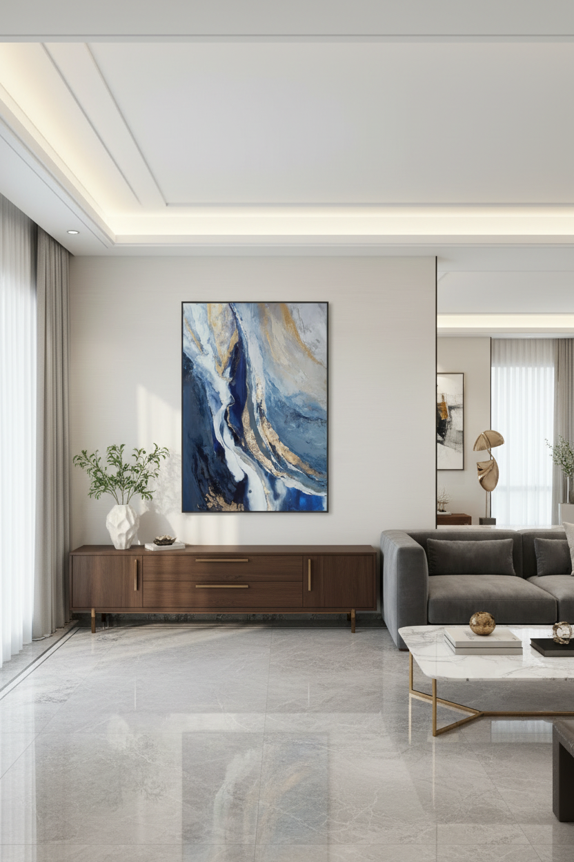Midnight Tide— Hand-Painted Abstract Oil Painting
