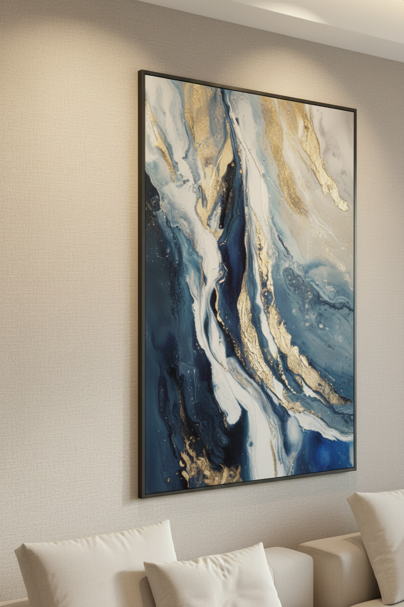 Midnight Tide— Hand-Painted Abstract Oil Painting