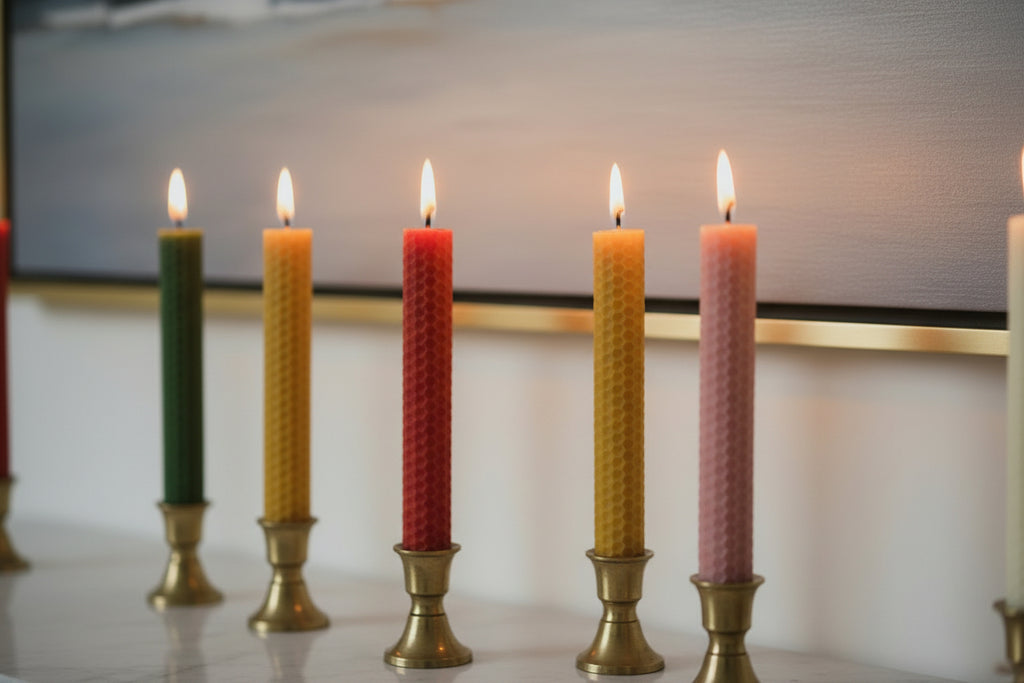 Honeycomb Candle Long Rod Candle Beeswax Cylinder Candle 2.2X20Cm