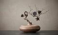 Wabi Sabi Terracotta Vase - Earthy Striped Ceramic Pottery
